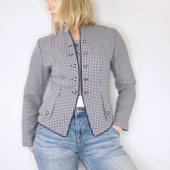 Vintage navy houndstooth band leader jacket - Picture 3 of 13